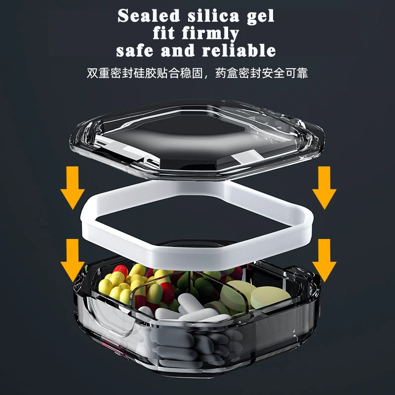 Portable Small Pill Box Travel 4 6 Compartments Daily  Mini Pill Box Waterproof Organiser For Travel