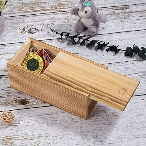 Small sliding lid wooden box ring gift packing box mini storage box