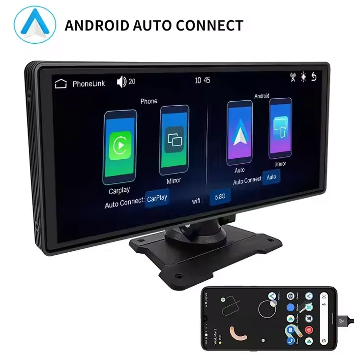 9.3 inch pnd wireless android carplay car BT player portable audio and video system