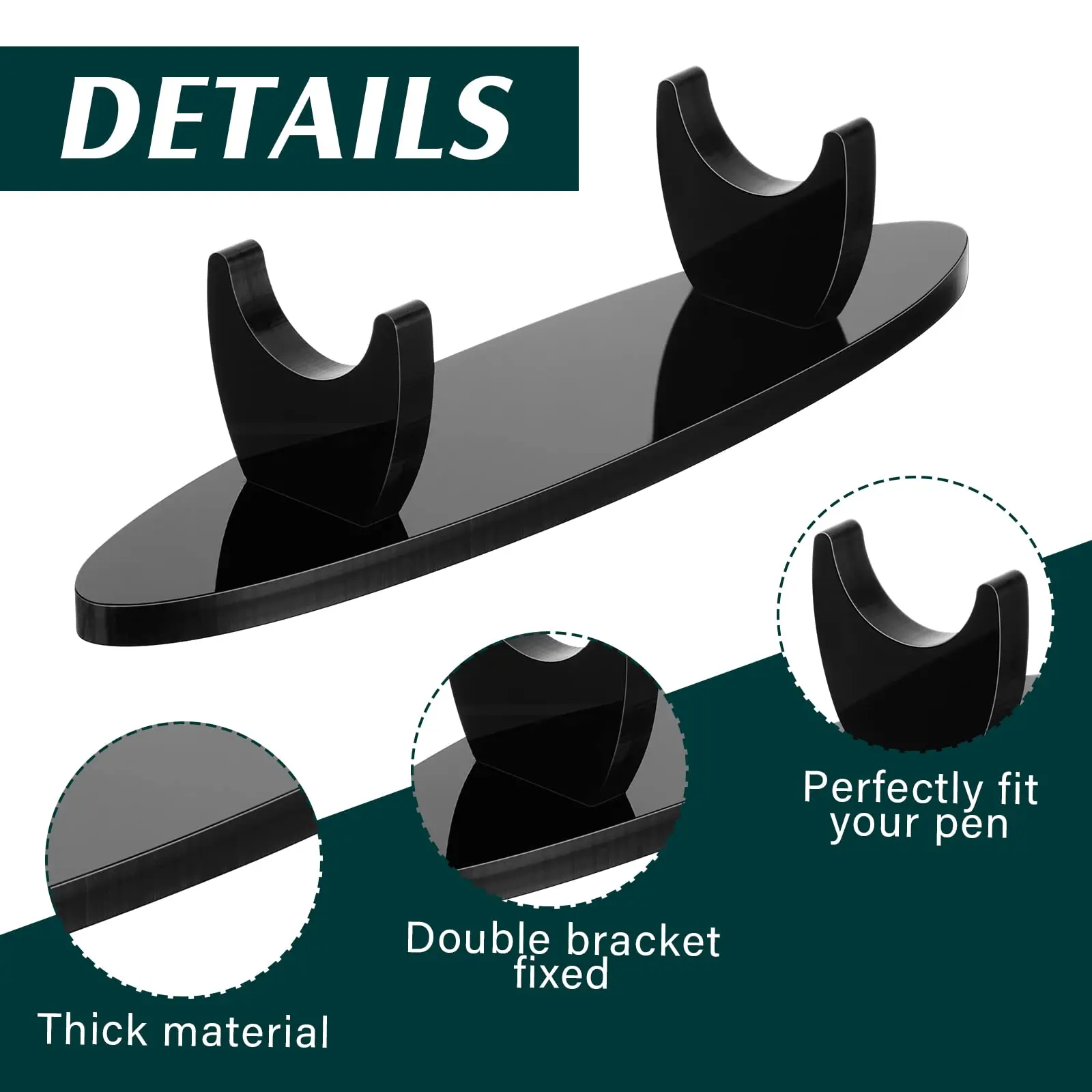 2 Pcs Acrylic Fountain Pen Display Stand Ink Pen Holder Pencil Display for Desk