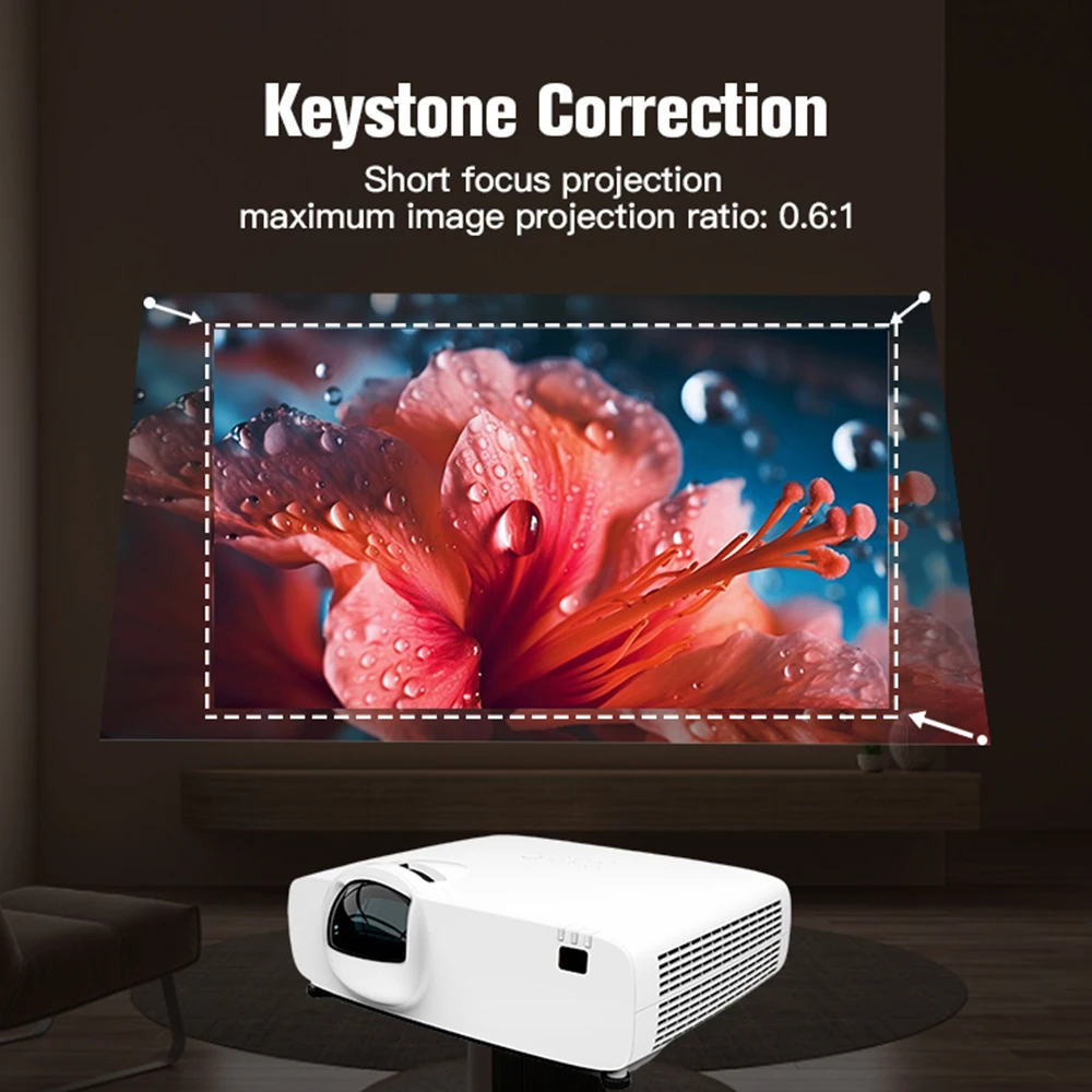 5500 Lumens Holographic Laser Projector with Short Focus for Indoor Use and PC Input