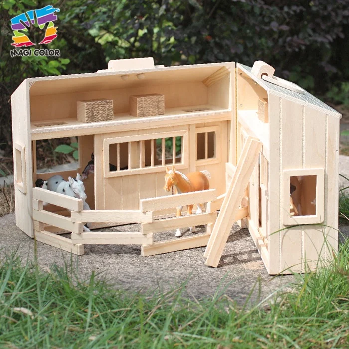 Ready To Ship mini wooden farm animals toys for baby playing W06A166