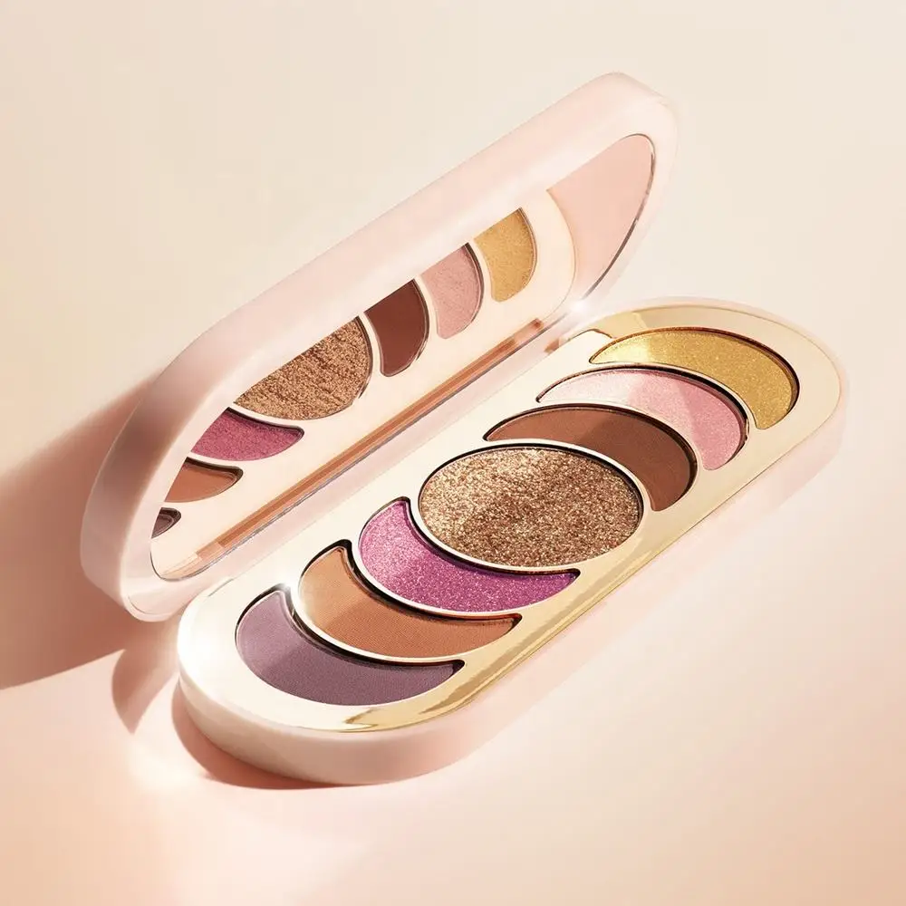 Custom Logo Waterproof 7 Colors High Pigmented Vegan Shimmer Private Label Eyeshadow Pressed Powder Talc Free Eyeshadow Palette