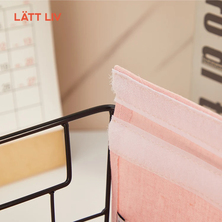 LATTLIV Metal Storage Basket Home Decor Waterproof Fabric Cover Large Capacity Sundries Storage Baskets for Organizing