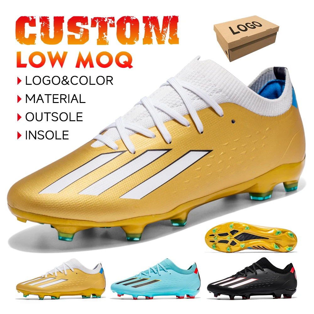 Boots,Godasse Crampon Chimpunes Guayos Pupos Wholesale FG Gold Messi Outdoor Original Custom Football Soccer Cleat Shoes For Men