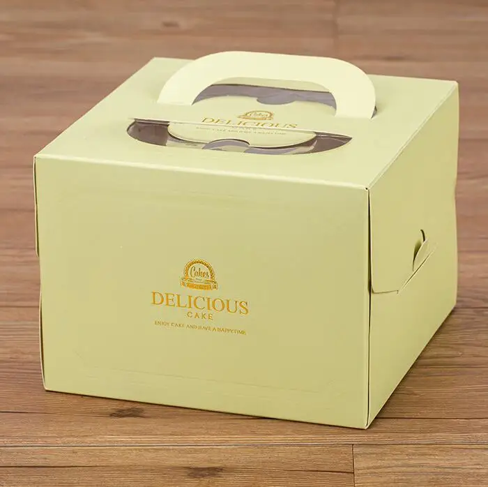 Buy cheap paper box with handle gift box packaging custom logo folding cake box with cake board inside