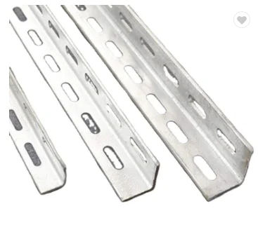Hot dipped galvanized structural mild steel angle L profile perforated iron bar wholesale punching angle steel slotted angle