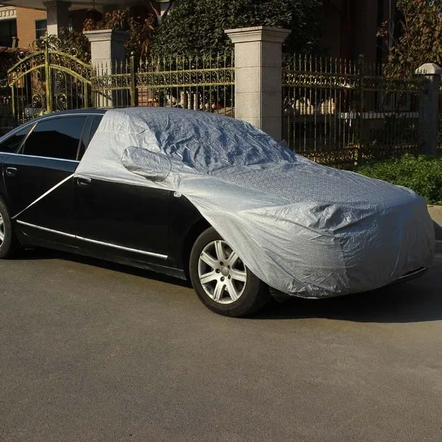 Universal Fit Windshield Snow Cover for Cars, Compact and , Anti-theft Tuck-in Flaps, Cotton Lined PEVA Fabric Mirror Covers