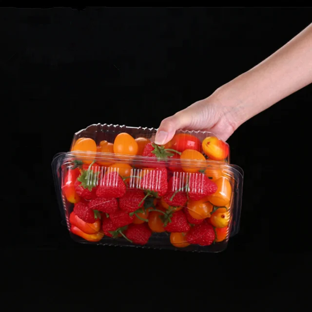 Transparent PET Plastic Blister Fresh Fruit Punnet Strawberry Clamshell Packing Box