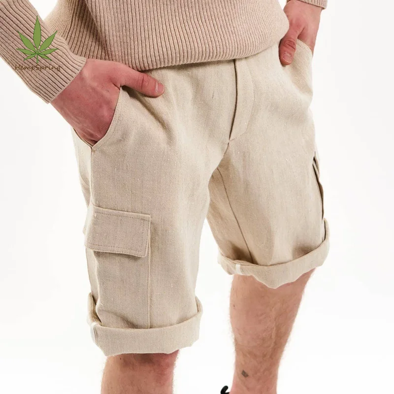 khaki cargo hemp shorts 100% hemp shorts hemp shorts sustainable short  trousers eco friendly short pant
