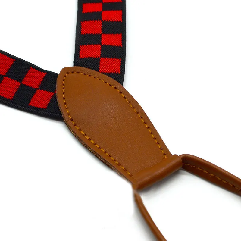Plaid Fashion Suspenders for Girls 4 Clips Y Shape Baby Boy Suspenders Braces for Kids