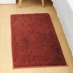 Home Decor Rectangle Solid Color Non Slip Shaggy Chenille Bath Rug