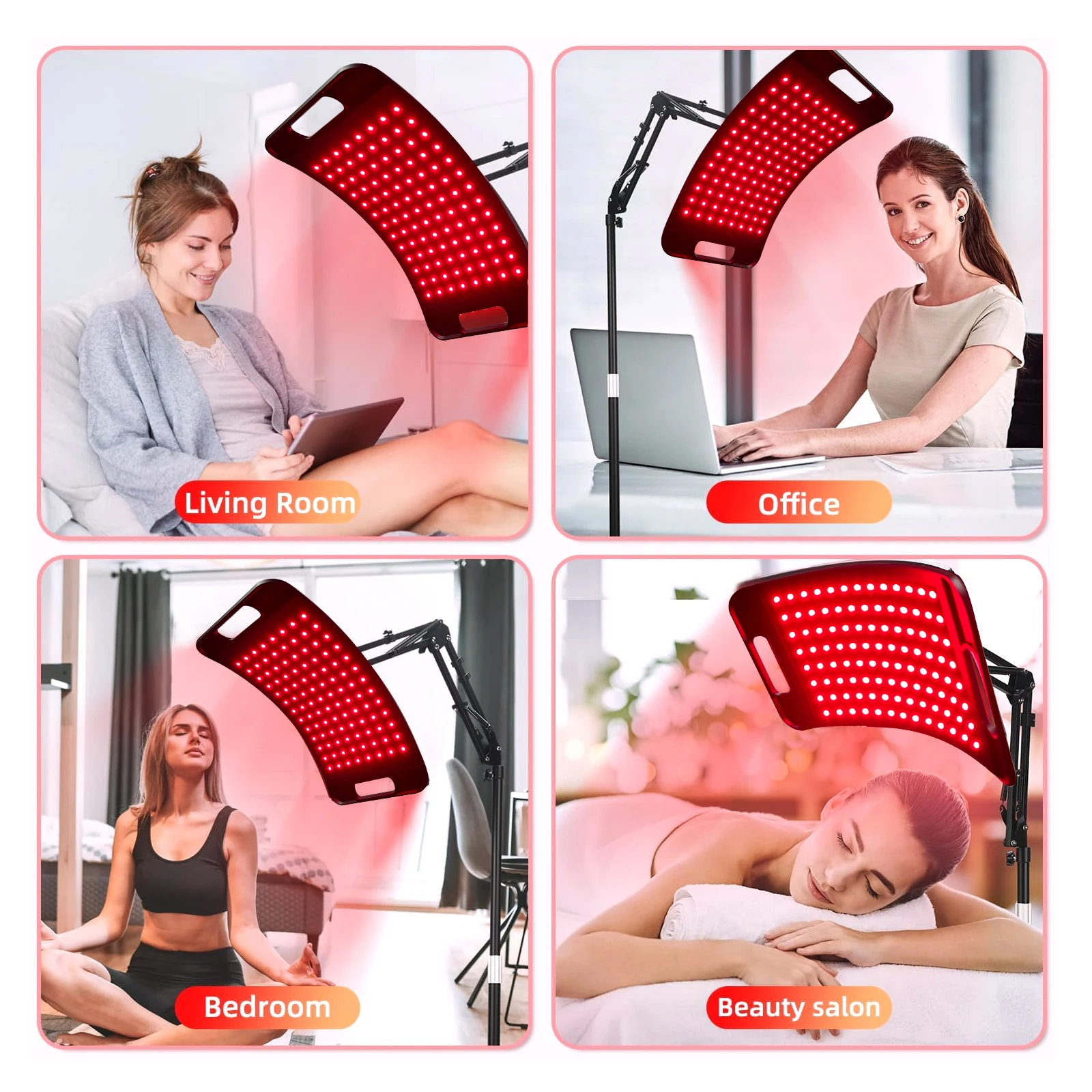 Kingbrite pain relief red light therapy lamp with stand Red Light Therapy Panel 24w instrument for face red light therapy