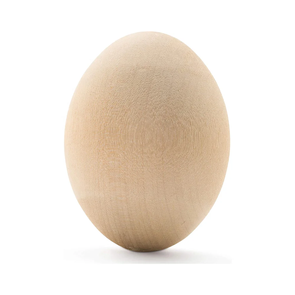 Гладкие деревянные яйца, пасхальные украшения для яиц, необработанные деревянные пасхальные яйца