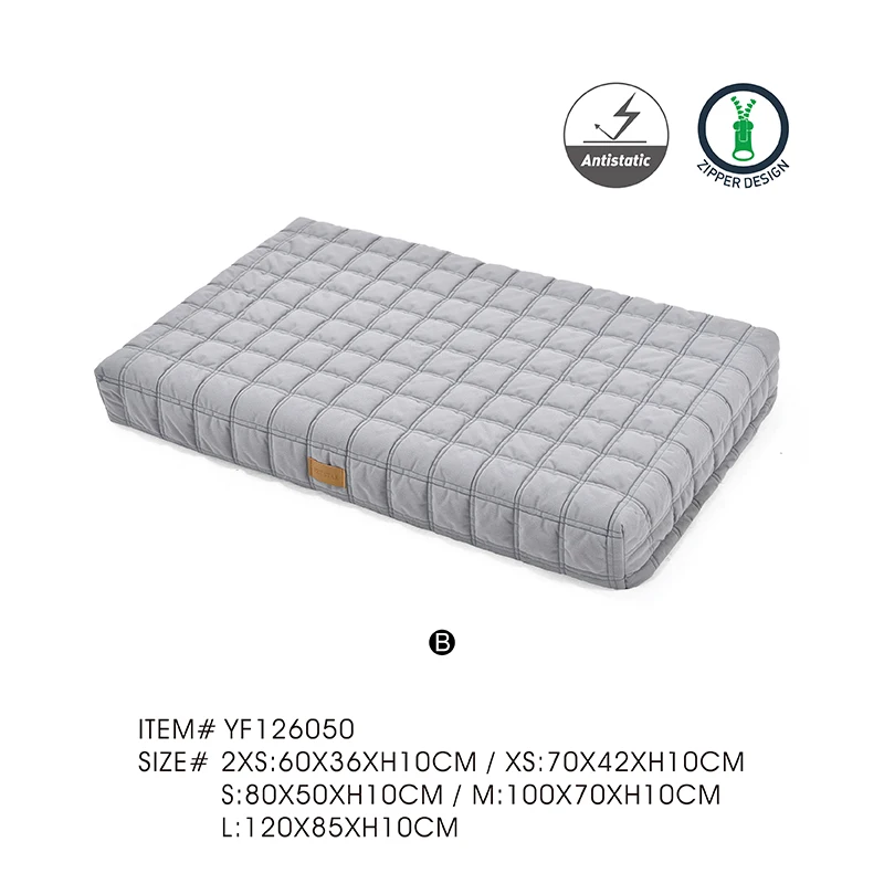 Pet Bed Accessories Antistatic Fabric Lattice Pattern Large Dog Cushion Orthopaedic Sponge Bed