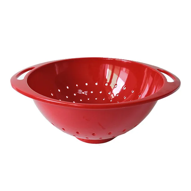 Многоразовые однотонные кухонные корзины, пластиковые ситечки, 2 шт. в комплекте, красная и зеленая меламиновая чаша для дуршлага