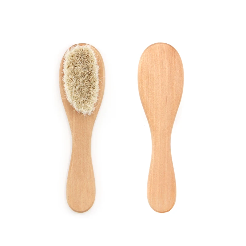 Baby Hair Brush and Comb Set Custom 3Pcs Eco-friendly Wooden Baby Hair Brush and Comb Set