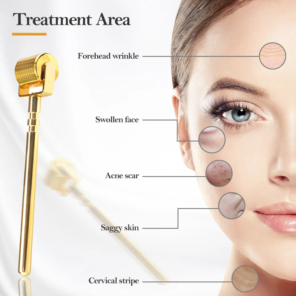Tuying DRS250 Золотая титановая микро-игла Дерма-ролик для роста волос и