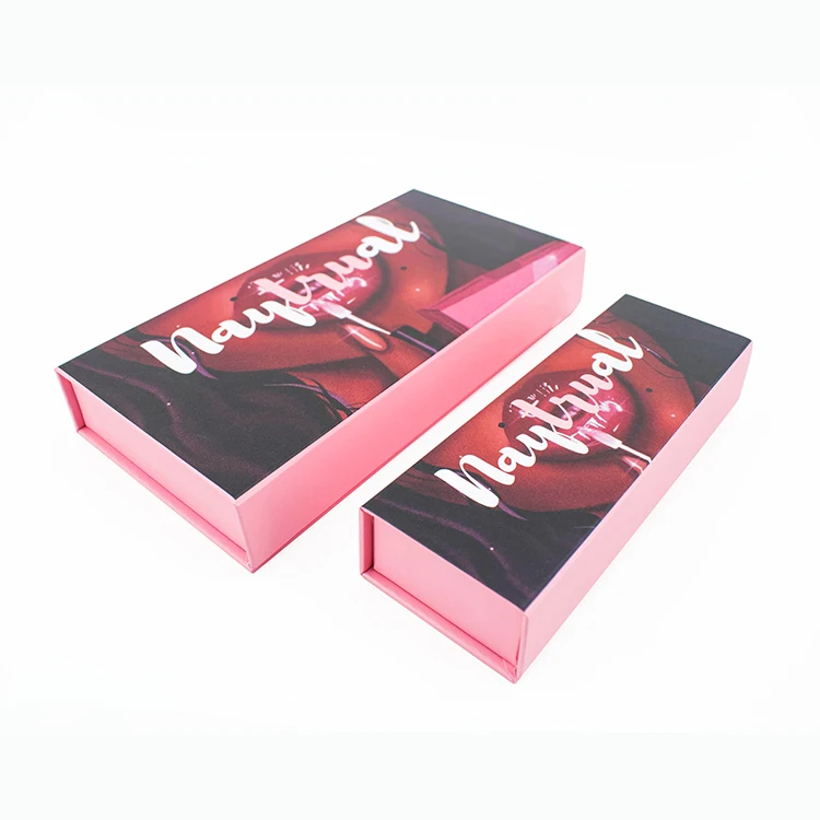Customized Cardboard Cosmetic Lipstick Box Packaging/Lip gloss/Lip Glaze Gift Box with Insert with mirror