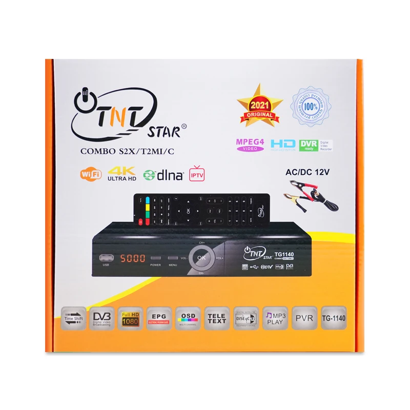 TNTSTAR TG-1140 New Top Design 4K OTT Android TV Box Multimedia mpeg4 set top box card dish dvb-t2 tdt for colombia