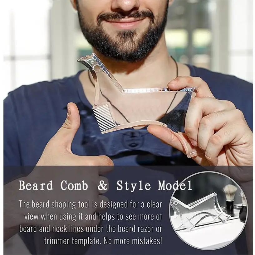 New Beard shaping styling haircut tools hairline line up beard edge template stencil for Trimming Mustache Goatee beard shaper