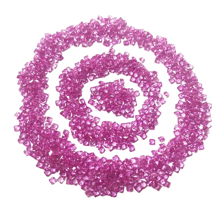 Loose 3# niel gems stone price of synthetic red corundum pink sapphire princes sapphires square cut ruby