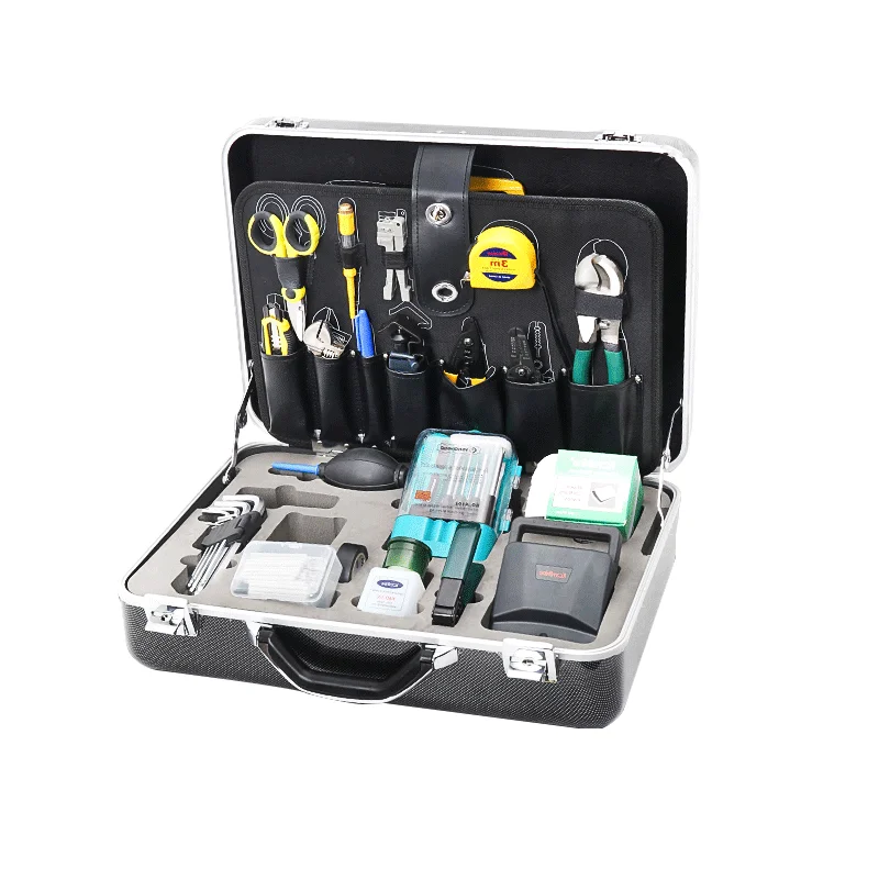 High quality Fibre Optique Outillage/ftth fiber optic cable tool box kit, splicing tool kit