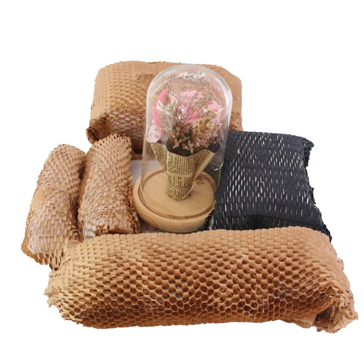 Yohpack 38 см * 100 м медовые бумажные рулон Honeycomb из крафт-бумаги для упаковки вторичной переработки сотовая Подушка Бумага