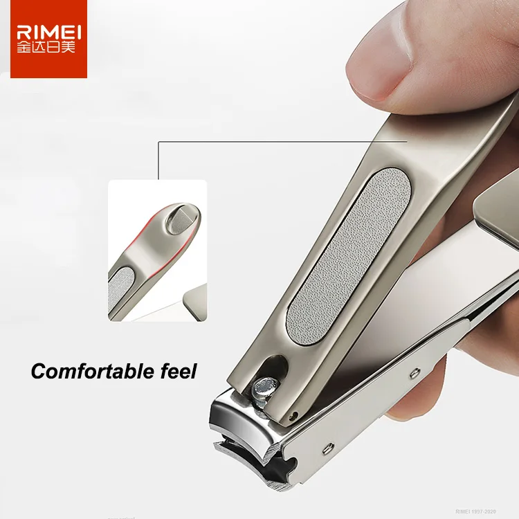 RIMEI  Nail Clippers with Catcher Professional Fingernail Clippers with Built-in Nail File Sharp durable Nail Cutters Trimmers