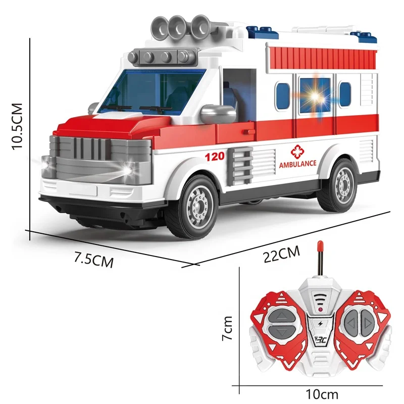 4 Channel Remote control ambulance toy model ambulance 1:30 rc car toy with light