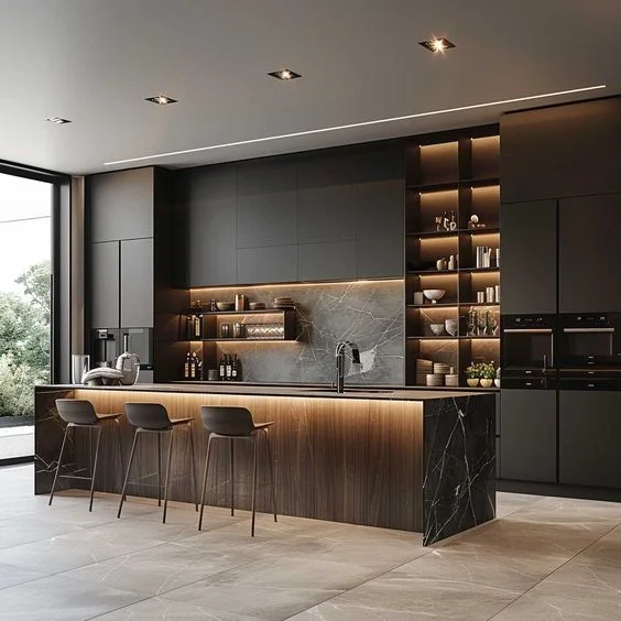 CBMmart Best Selling High Quality Wood Grain Cabinets Pantry Kitchen Cabinets Cupboards Made in China