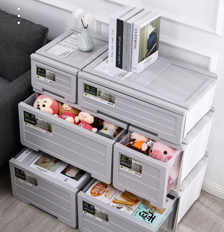 Stackeable durable plastic drawer  for  living room  baby organizer box