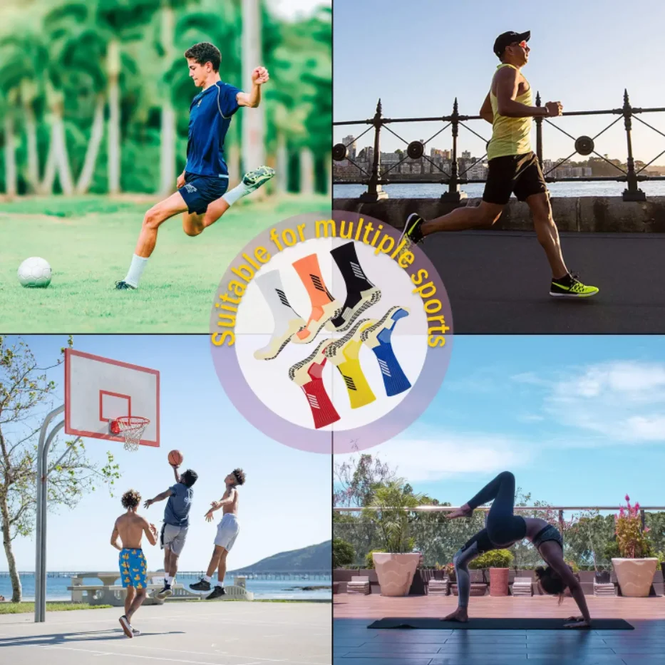 FREE DESIGN & MOCKUP High quality sports sox colorful non anti slip soccer athletic mens custom logo youth football grip socks