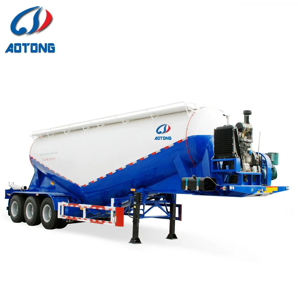 low price 3 Axles 60 Tons Powder Material Carrier Mobile Road Tanker 50CBM Dry Bulk Cement Tank Truck Trailer