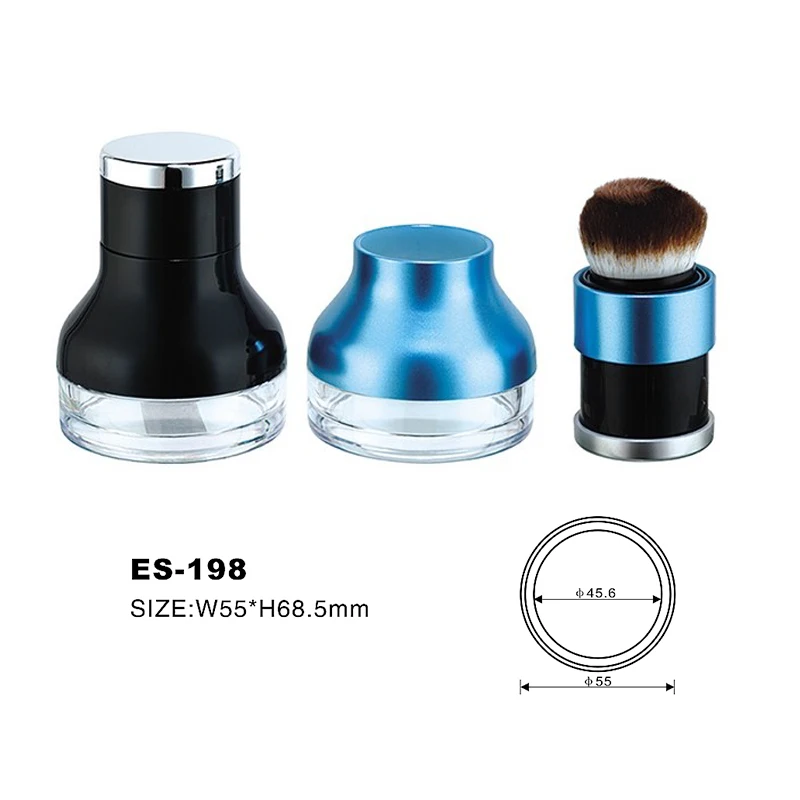 Cosmetic loose powder case compact case with brush