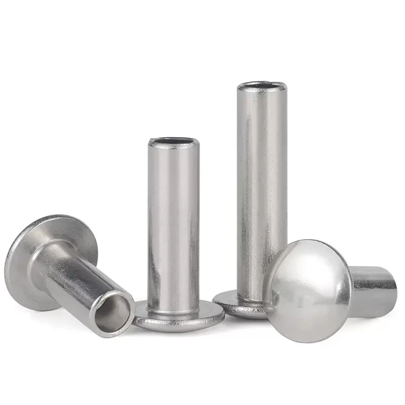 China Manufacturer Rivets Pan Flat Head 3/8 3/16  Semi-hollow Semi-tubular Rivets Aluminium Stainless Steel Semi Tubular Rivet