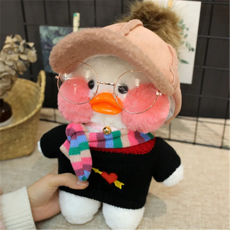 30cm White LaLafanfan Cafe Duck Plush Toy Cartoon Cute Duck Stuffed Doll Soft Animal Dolls Kids Toys Birthday Gifts For Children