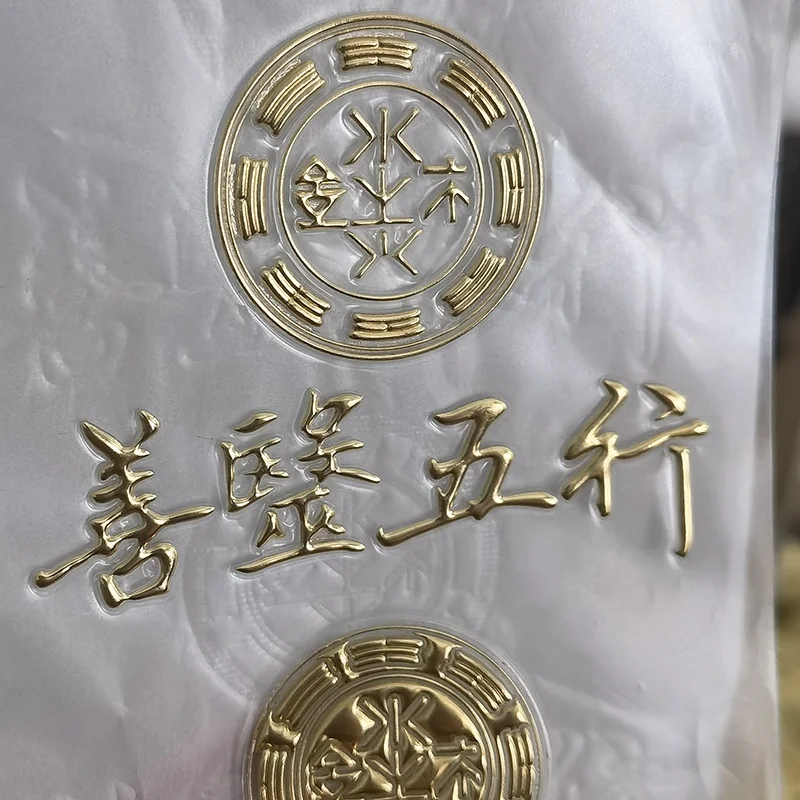 High quality golden flag badge Custom TPU heat transfer 3D embossed logo Sustainable high-frequency soft PVC labels