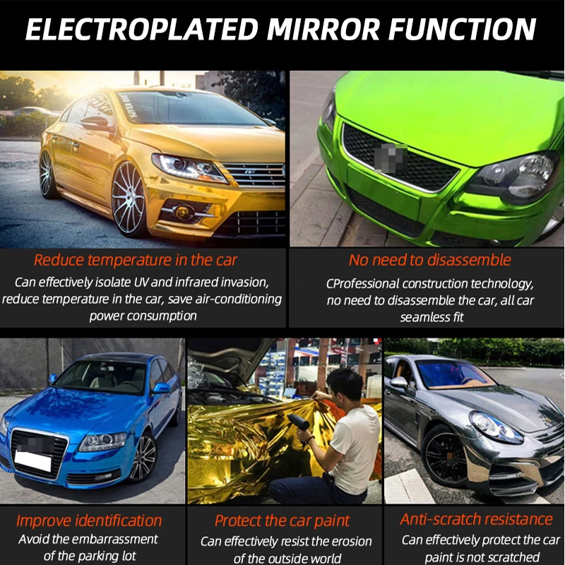 Factory wholesale 1.35*18m Rainbow electroplating blue auto film car wrap vinyl Vehicles stickers