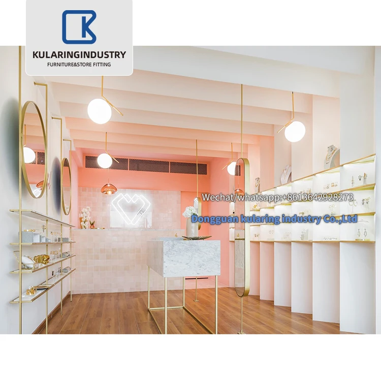 Luxury Wooden Glass jewel Display Cabinet And Showcase For Jewelry Store Decoration Jewellery Shop Furniture Design