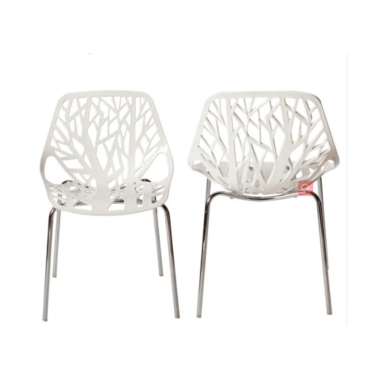 Plywood Dining Chair With Wonderful Curve Simple Pu Leather Modern Elegant Restaurant Matching Stools