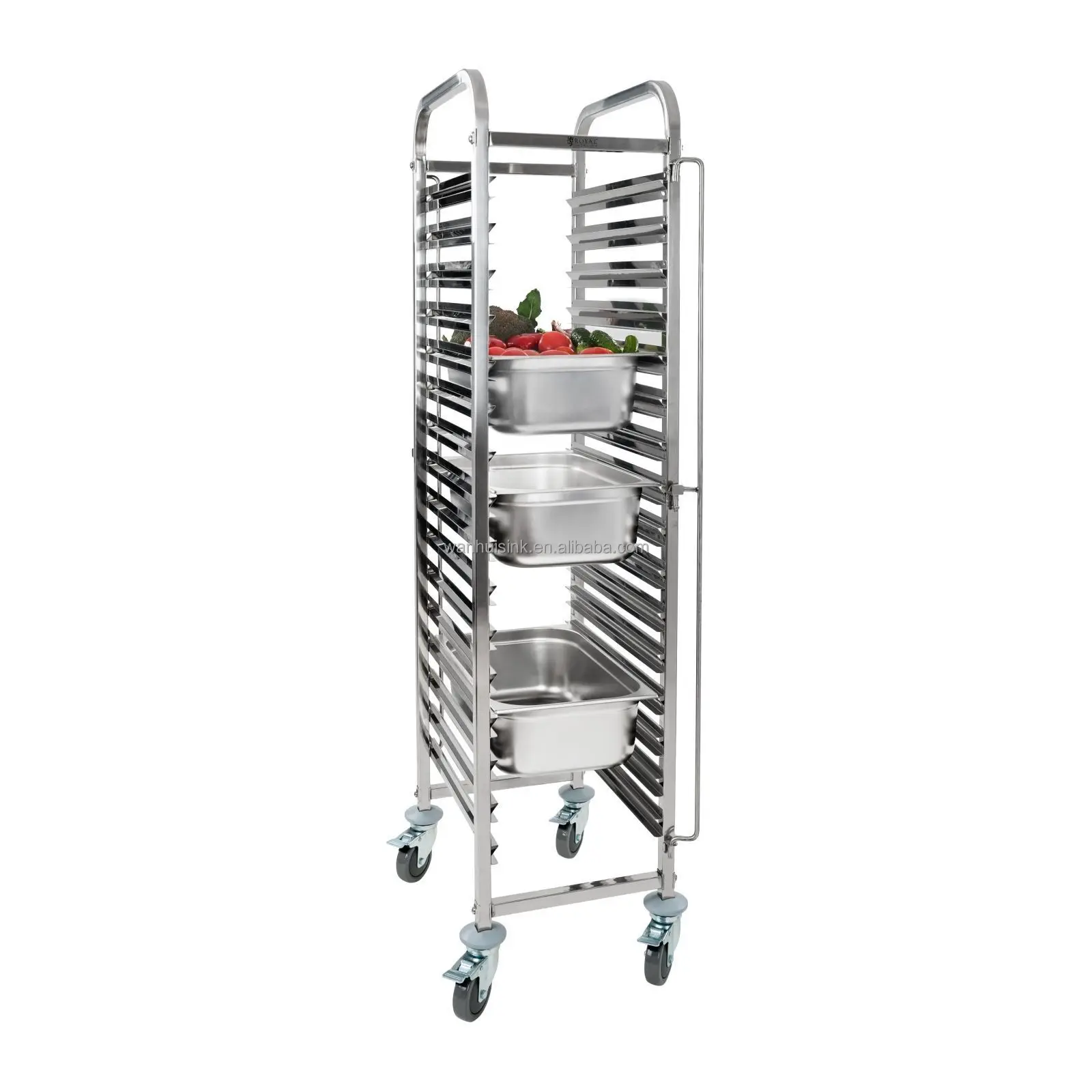 Hotel restaurant supply cooling food rack stainless steel bakery gn pan tray trolley