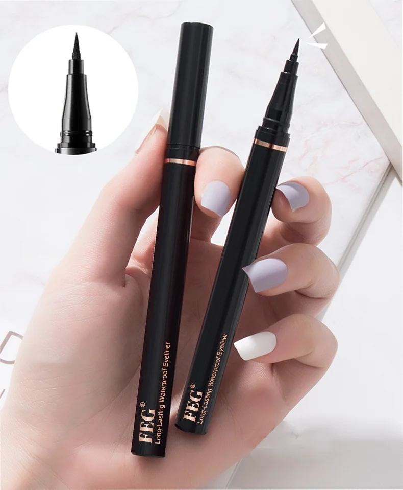 Safe Lash Extension Own Logo Korean Make Up Waterproof Thin Dark Brown Original Eyeliner Pen Cat Eye Pencil Liquid Eye Liner