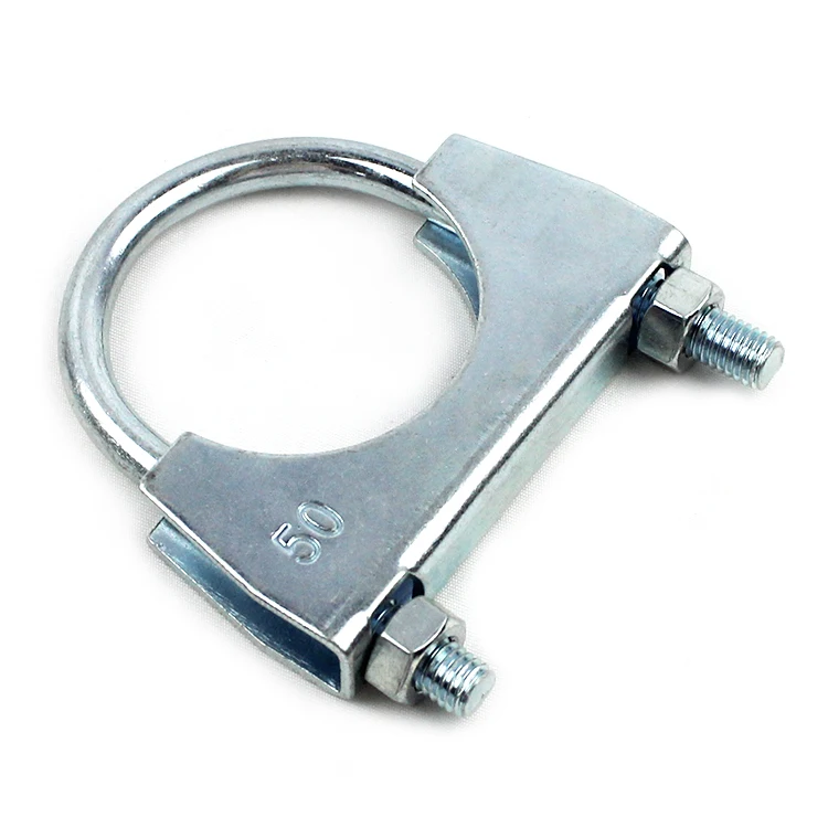 U Bolt Saddle Exhaust Clamp Zinc Plated Flat Band for Clamping Applications