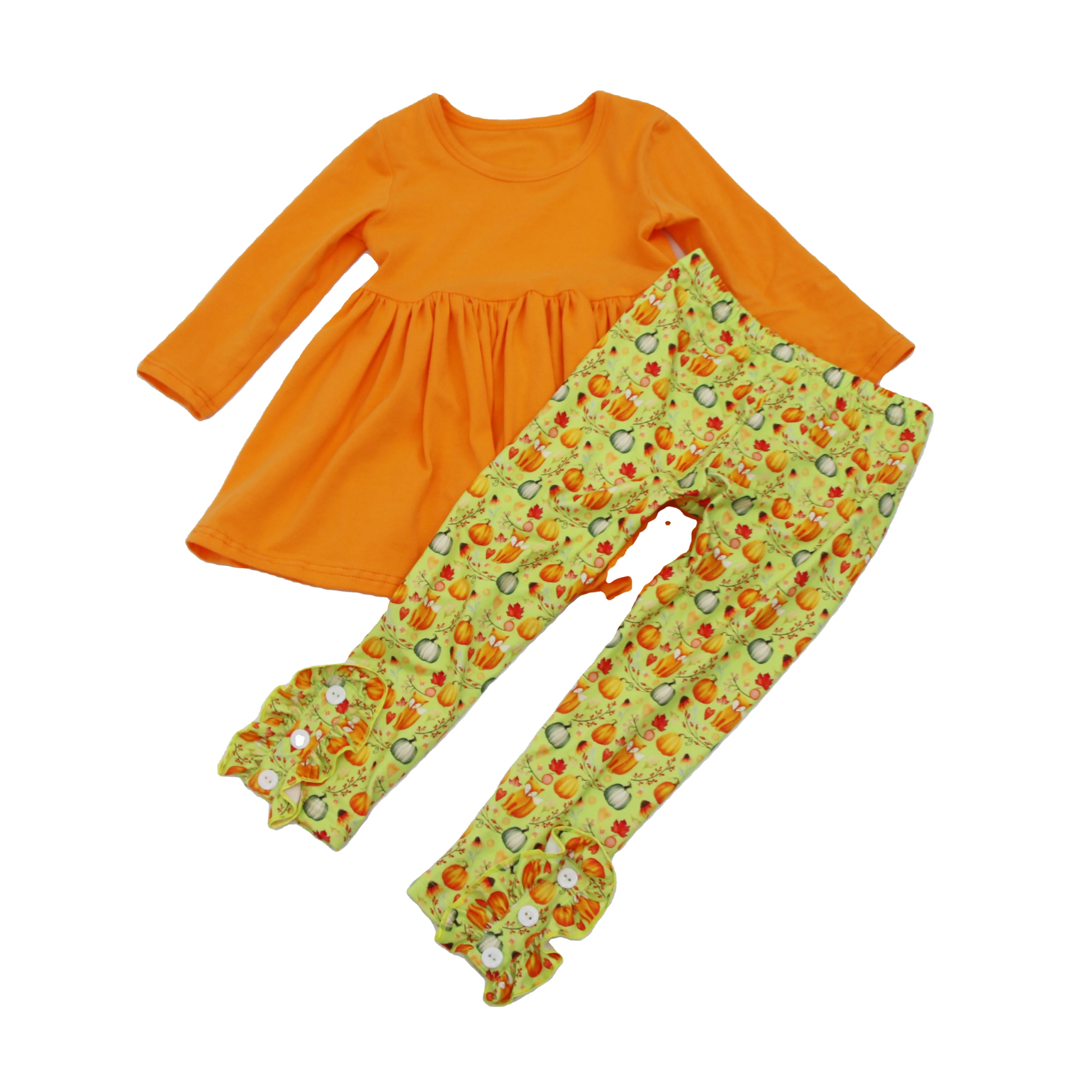 11 Years Old Girls Clothes Long Sleeve Kids Girls Tops And Pumpkin Pants Set Preschooler Girl Outfits