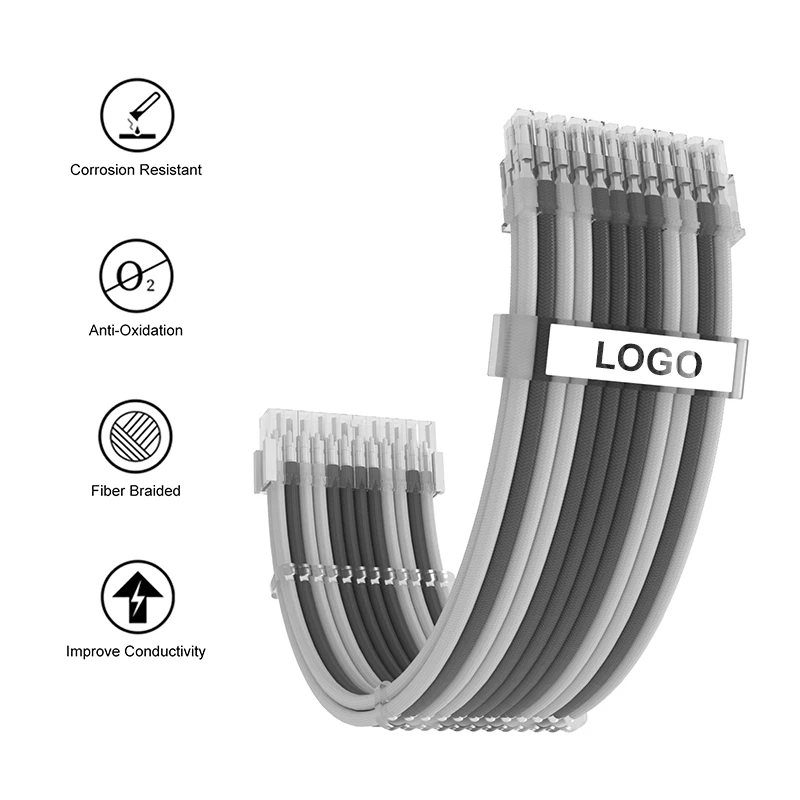 Extension Cords Psu Cable Sleeve Power Supply Cable Psu Cpu Rtx ATX Kit Pc Extension Cord Sleeved