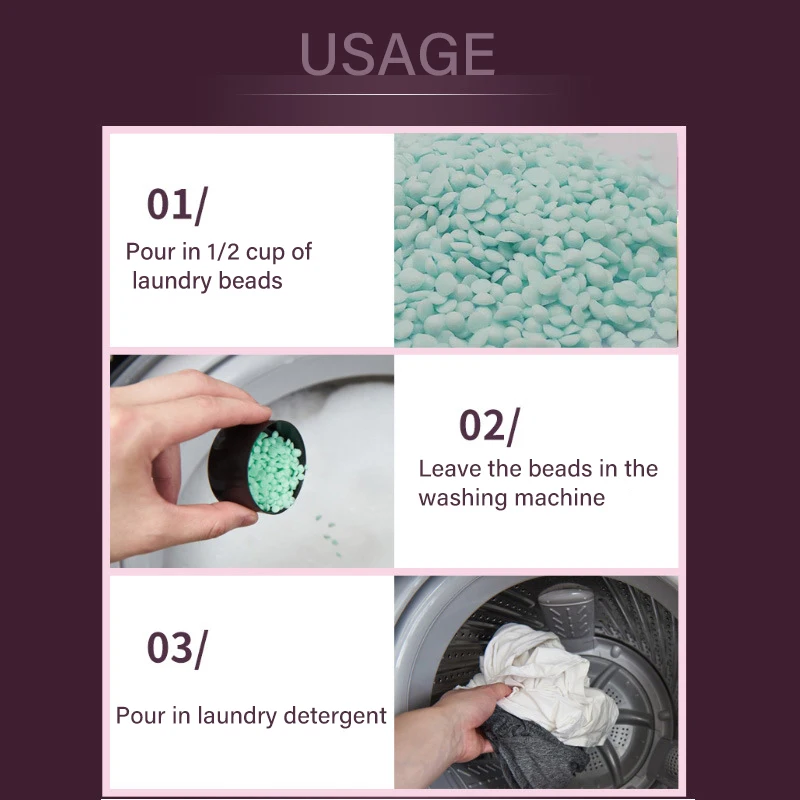 200g Mites Removing Long-lasting Smell Softener Fragrance Booster Scent Beads Laundry Beads For Deep Cleaning