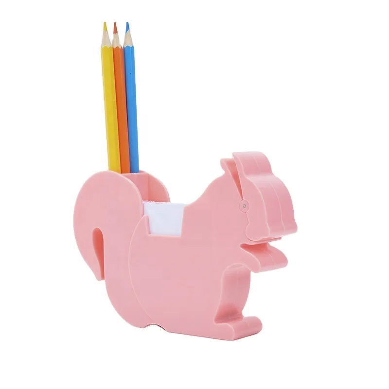 
multifunctional squirrel school pen holder card sticky note holder memo holder in stock 