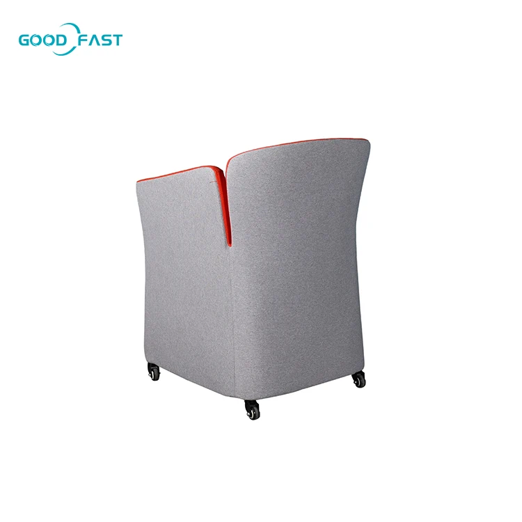 Mid-Century Designer Living Room Furniture Hotel Luxury Office Meeting Room Fabric Conference Arm Lounge Chair with Wheels