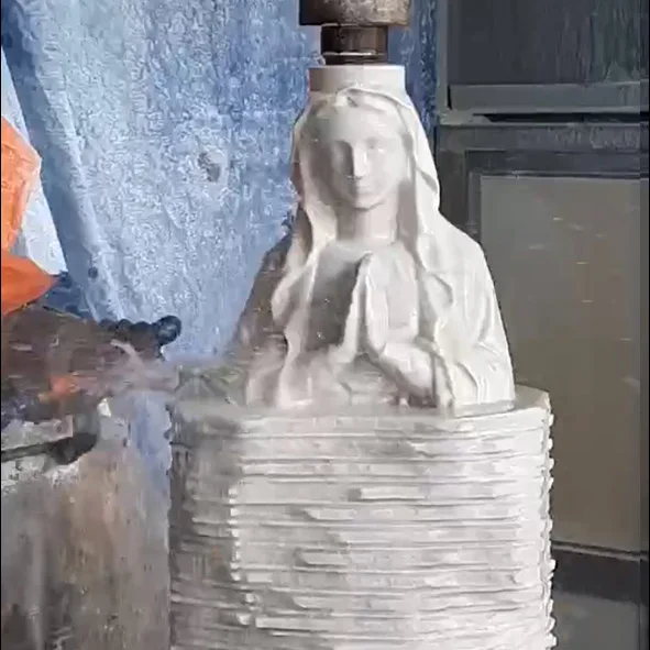 HUALONG machinery HLSD3-1525 4 axis granite marble monument carving graving engraving router 3D cnc Stone Sculpture Machine